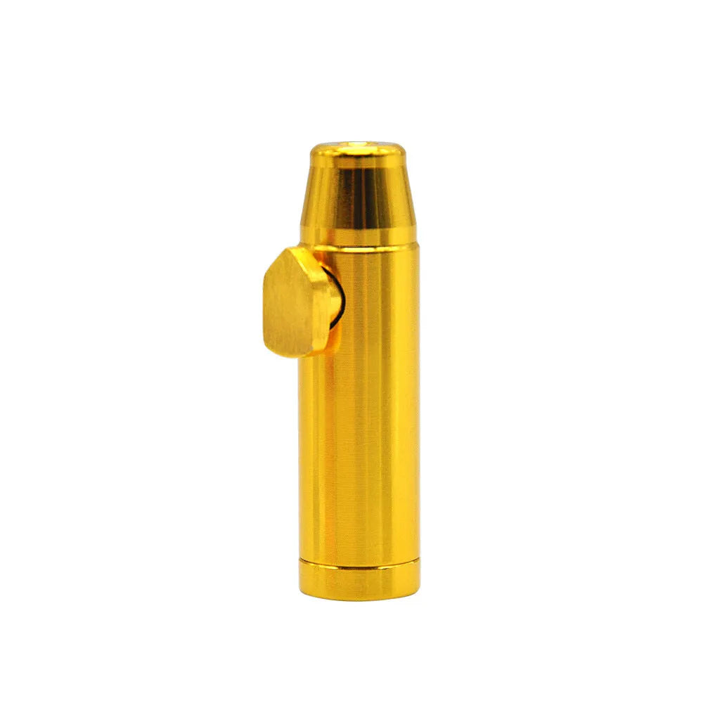 Xingbus metal aluminium cigarette holder flat head bullet pipe 53mm height in silver colour on plain background