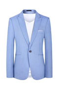 Men's Western style casual blazer in pink or light blue with two-button front
