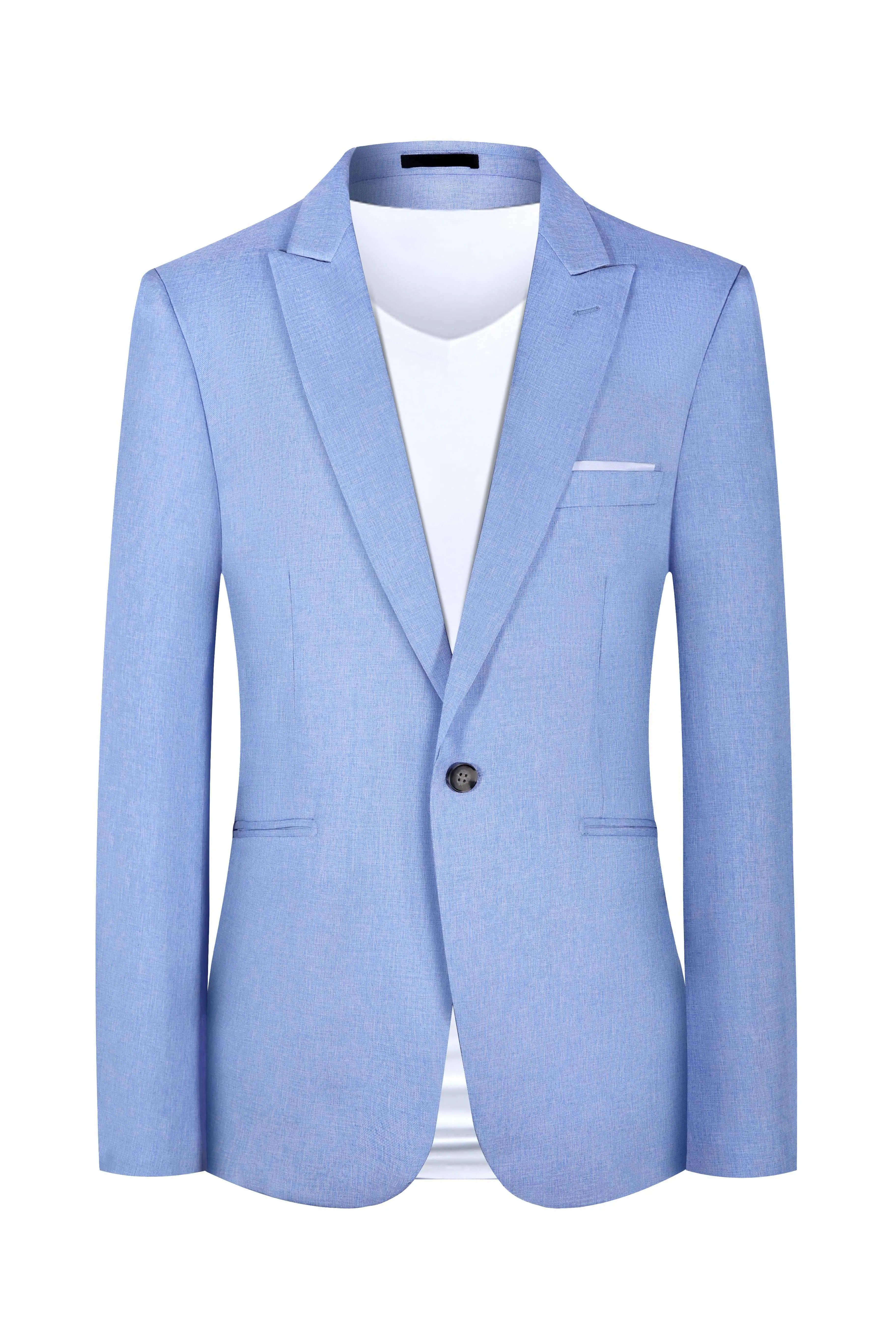 Men's Western style casual blazer in pink or light blue with two-button front