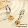 Women's stainless steel Christmas tree and heart earrings with electroplated finish showing geometric shapes