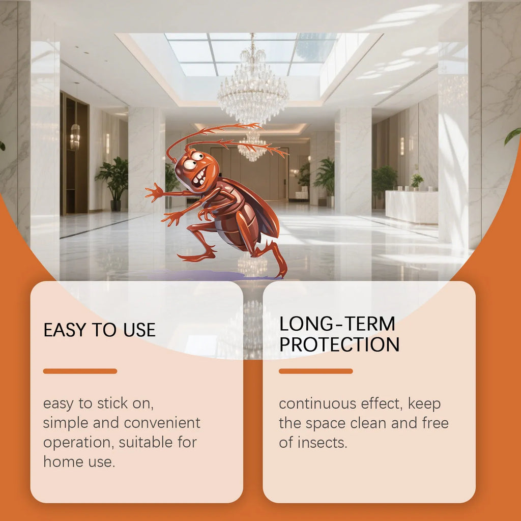 Indoor kitchen cockroach killer bait stickers with glue traps for household pest control