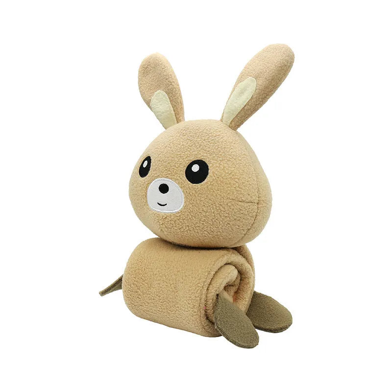 Plush fleece rabbit dog toy with sound maker, food hiding function, 650mm length