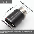 Carbon fibre stainless steel car exhaust pipe modification with straight edge finish for DIY universal fit