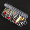 Metal sequin iron fishing lures with pineapple pattern in packaging showing quantity options