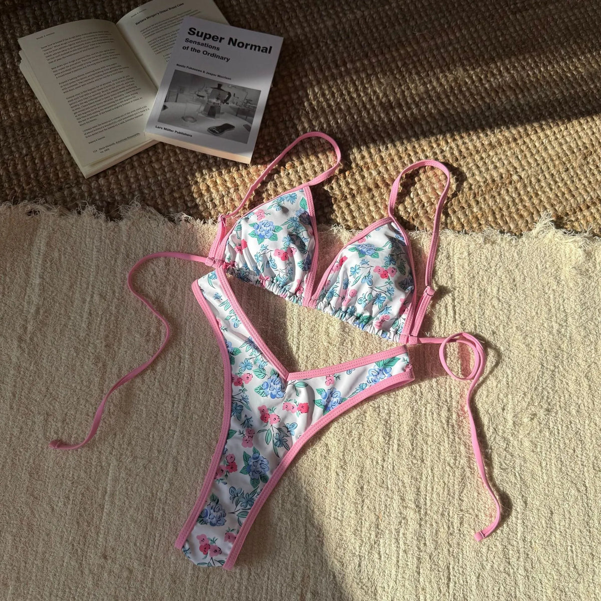 Women's split leopard print printed bikini swimsuit in polyester, brief style, available in multiple colours