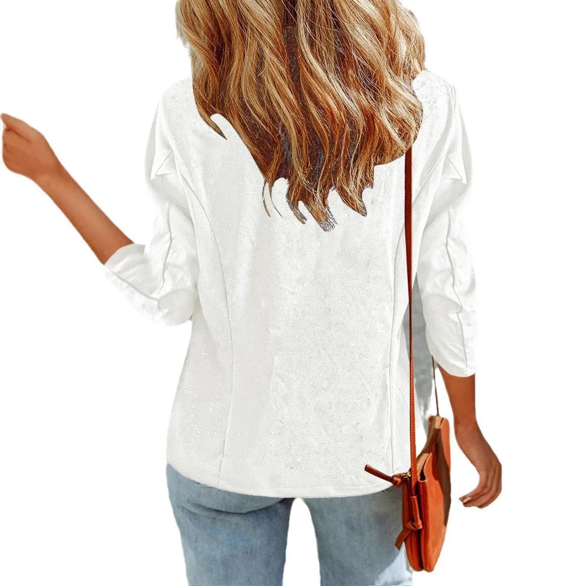 Slim-fit polyester cardigan suit jacket in black, white and wine red colours with regular long sleeves