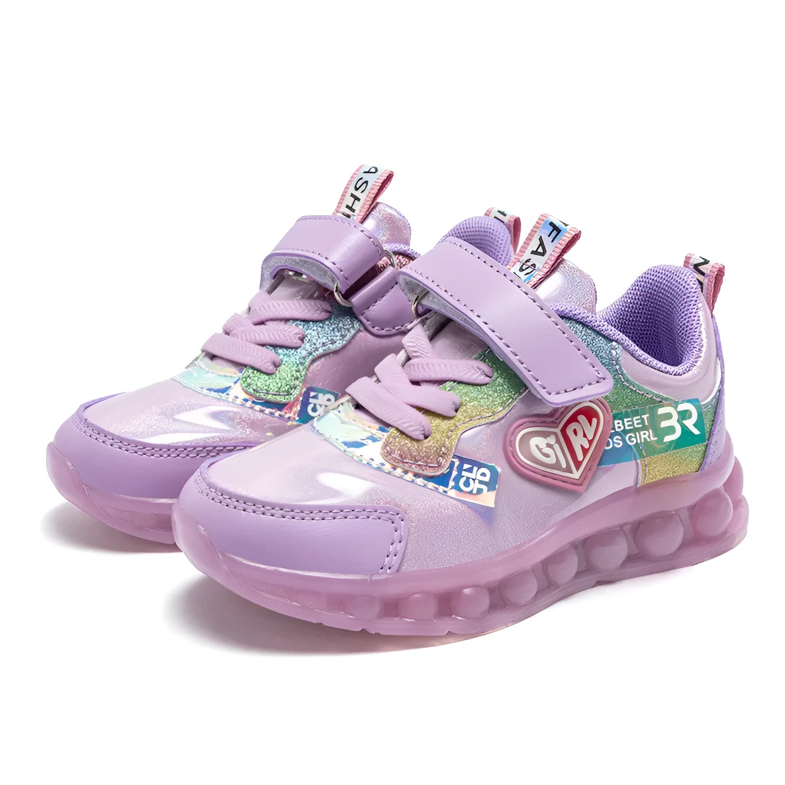 Girls fashion jelly sole sports shoes in pink with breathable upper and TPR sole, UK sizes 26-37