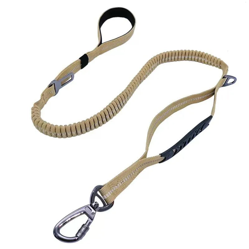 Retractable polyester dog rope leash in army green, 2.5x135cm, with handgrip for small pets