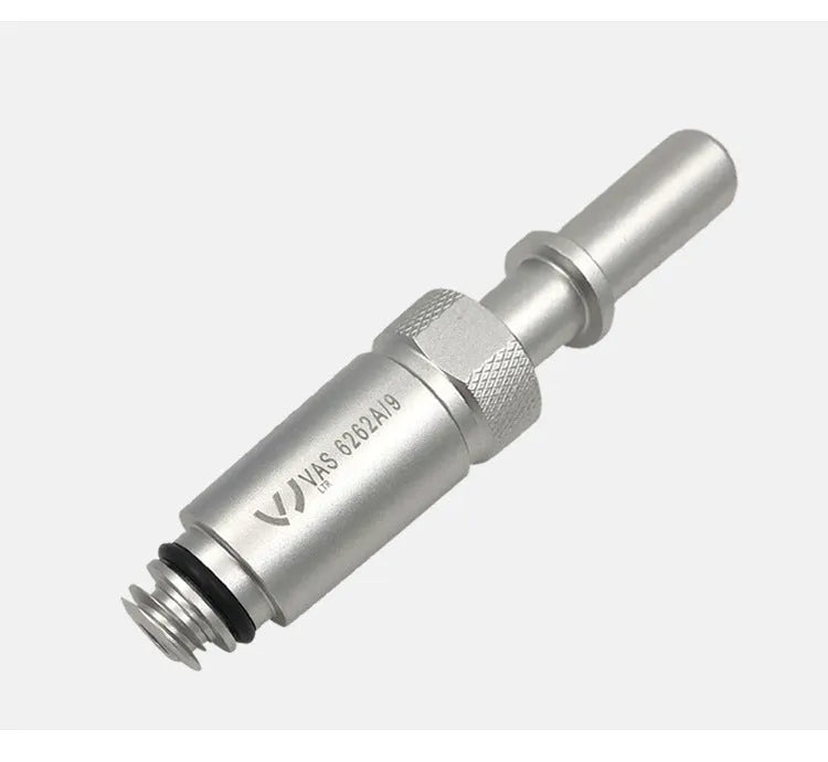 Silver metal VAS6262-9 transmission refueling joint for automotive MTF fluid service.