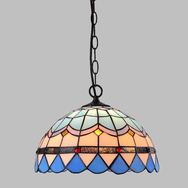 European retro baroque chandelier with coloured glaze finish and abstract styling, hanging ornament light fixture