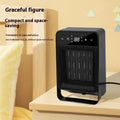 Black desktop warm air blower with touch screen digital display on a desktop