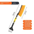 Yellow and blue telescopic car snow brushes with long handles for winter vehicle defrosting