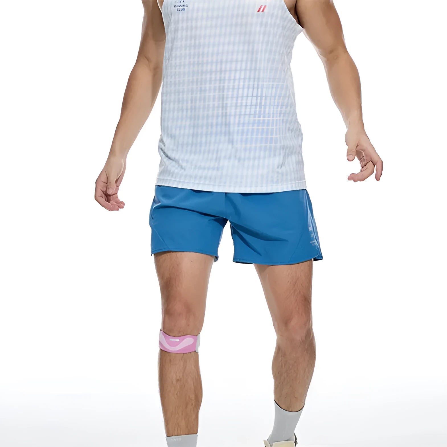Spandex running shorts with laser punching stitching in Mysterious Black or Power Blue