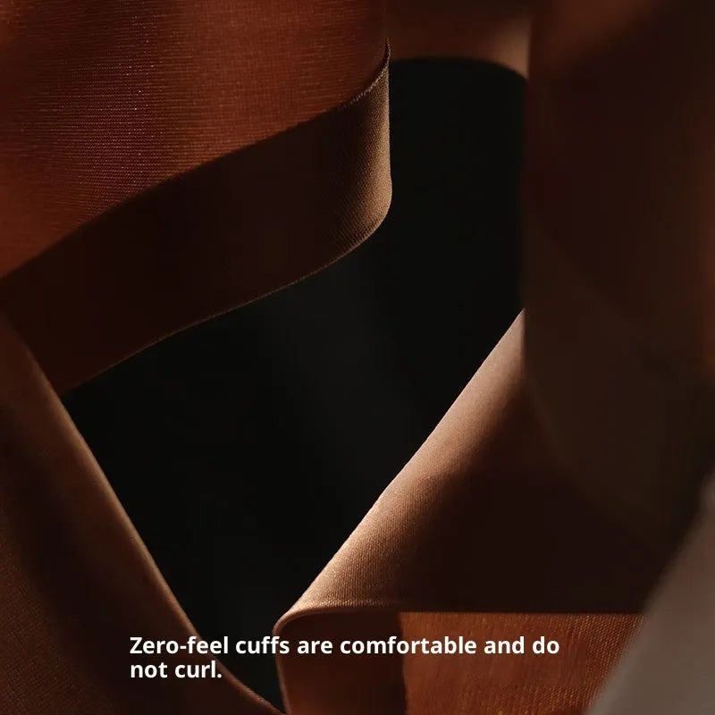 Satin light luxury men's ice silk underwear in brown, cotton boxer briefs, mid-waist, size L to 4XL
