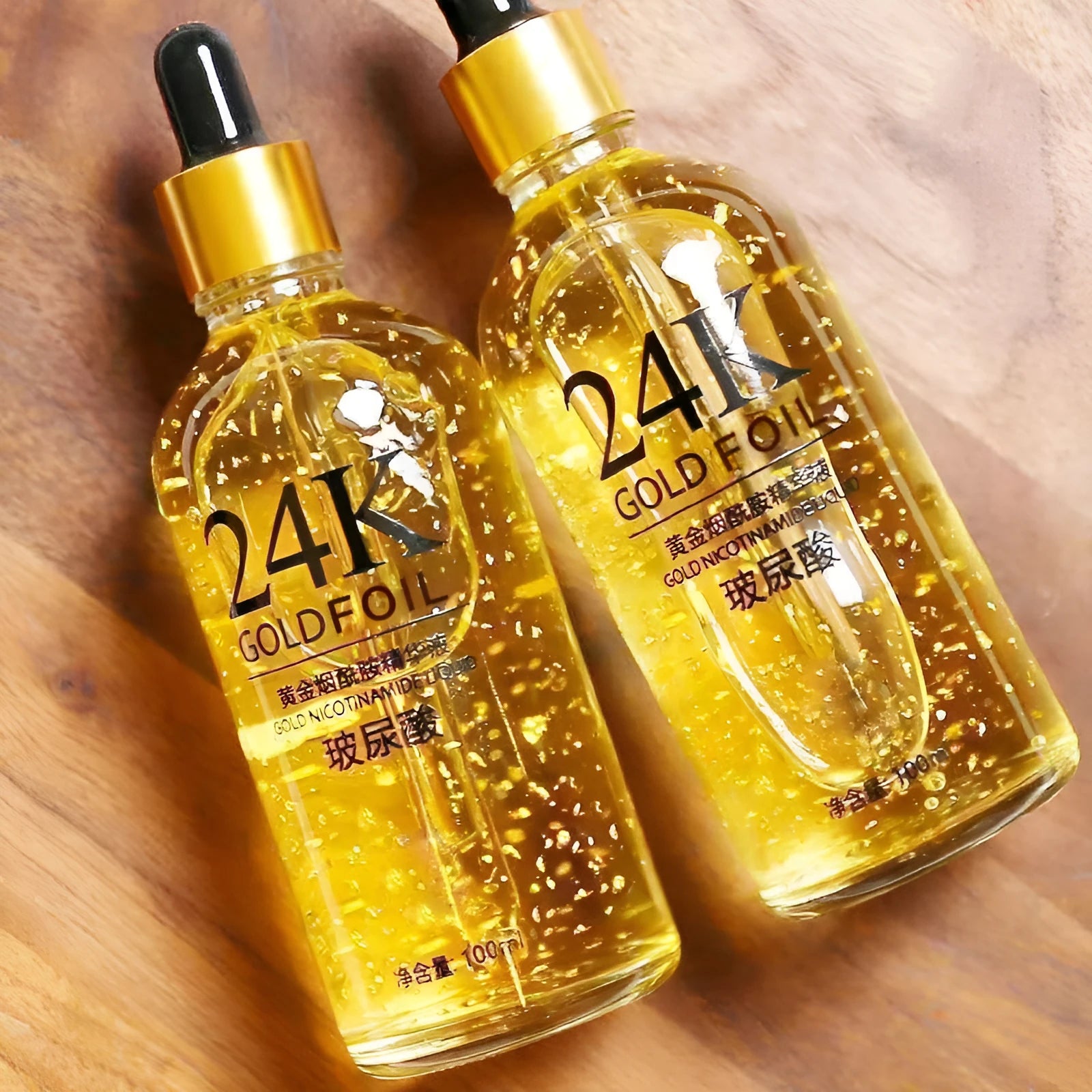 100g bottle of 24K nicotinamide hyaluronic acid and ginseng facial essence liquid for combination skin