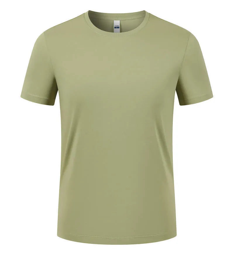 5At antibacterial cool short sleeve cotton T-shirt in tea green, regular fit, UV-resistant overalls