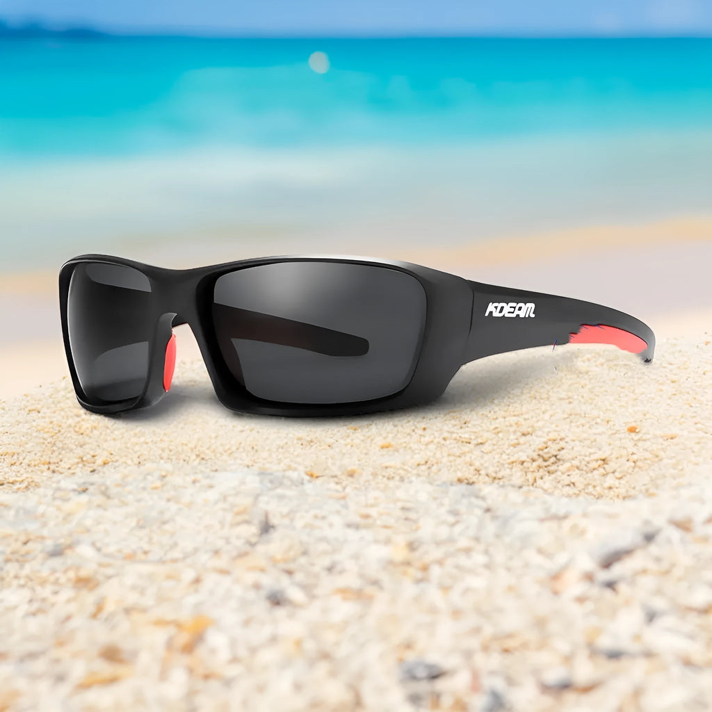 Sports polarised sunglasses with TR90 frame and silicone nose pad in colour option C1, 147x125x44mm