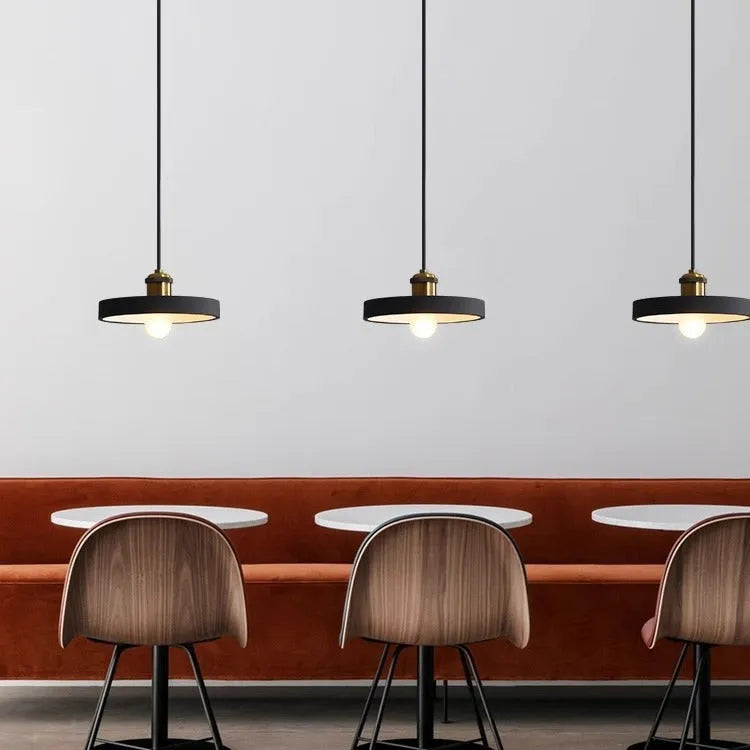 Simple Nordic style iron droplight chandelier for dining table or bedside in black colour option