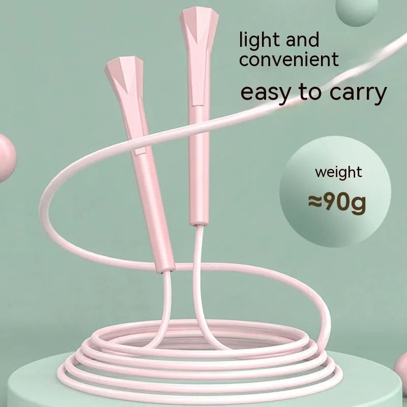 Children's PVC skipping rope 280cm long, 5mm diameter, in black, blue, red, purple or green.