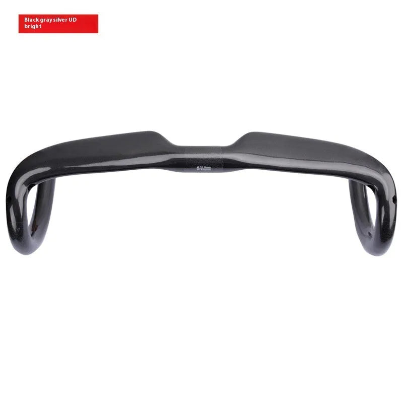 Carbon fibre road bicycle drop handlebar in black grey silver with size options