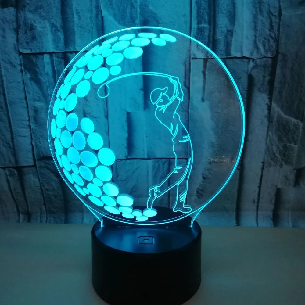 3D night light with acrylic shade, touch and remote control, 3W LED, USB powered, modern simple style