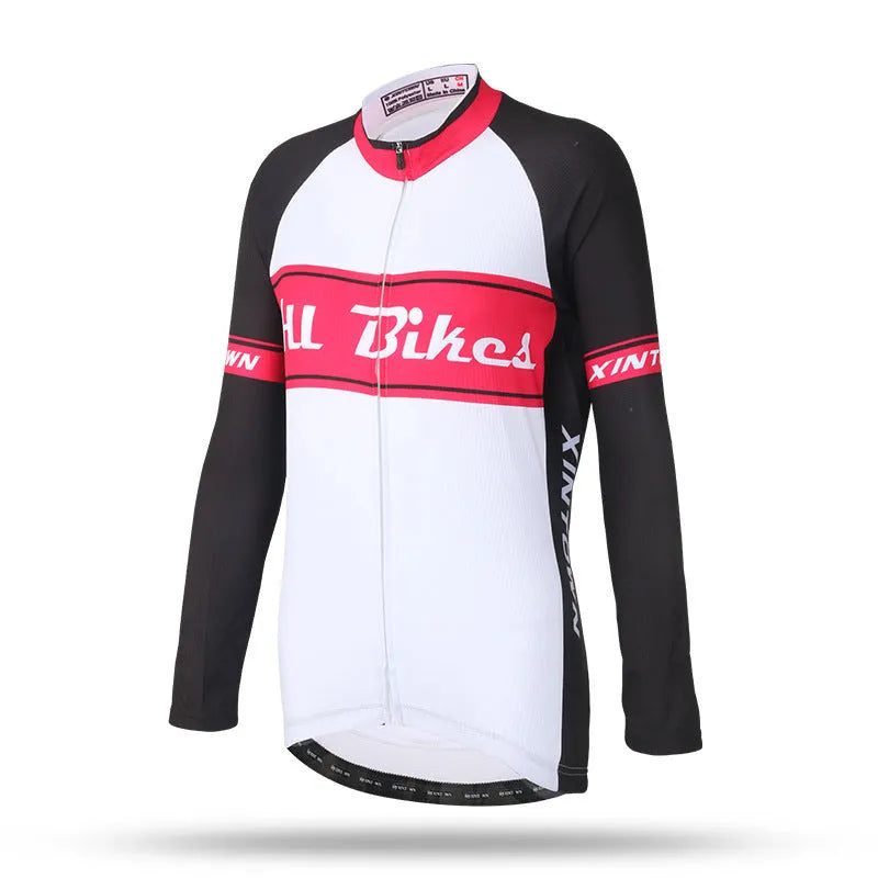 Women's long sleeve cycling jersey in polyester mesh close fit, Blue Wisp colour