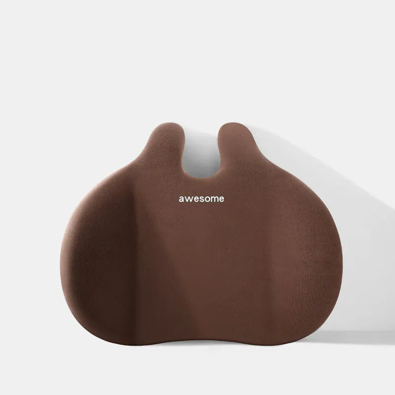 Automotive headrest and lumbar support pillow set in coordinated colours for car comfort