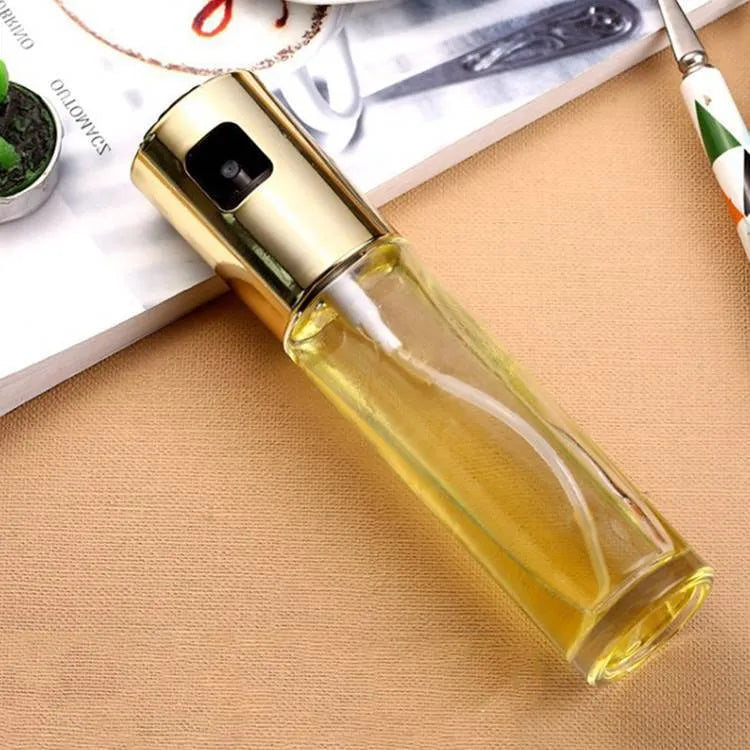 ABS and glass push-type oil vinegar spray bottle with 100ml capacity for kitchen and BBQ use