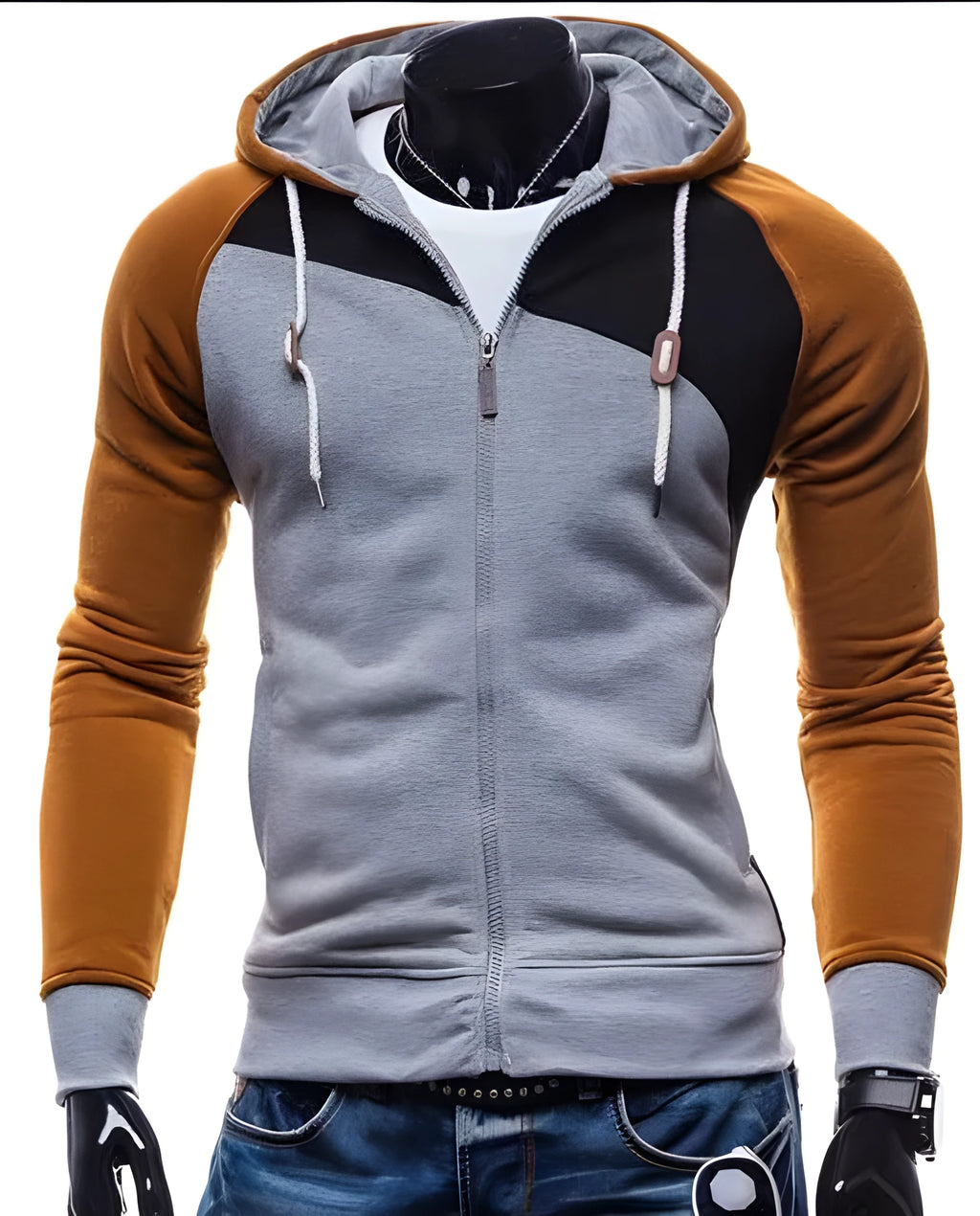 Stormer polyester hoodie in blue, front view, available in sizes L to XXL