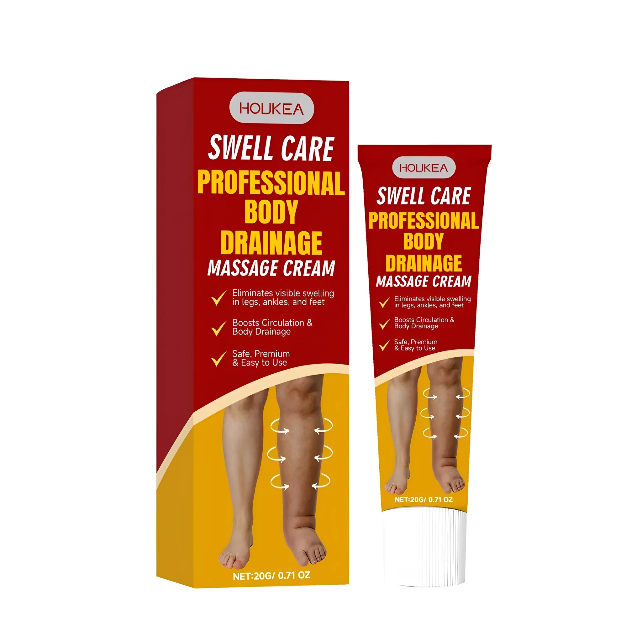 Professional body drainage massage cream 20g tube with mint and horse chestnut