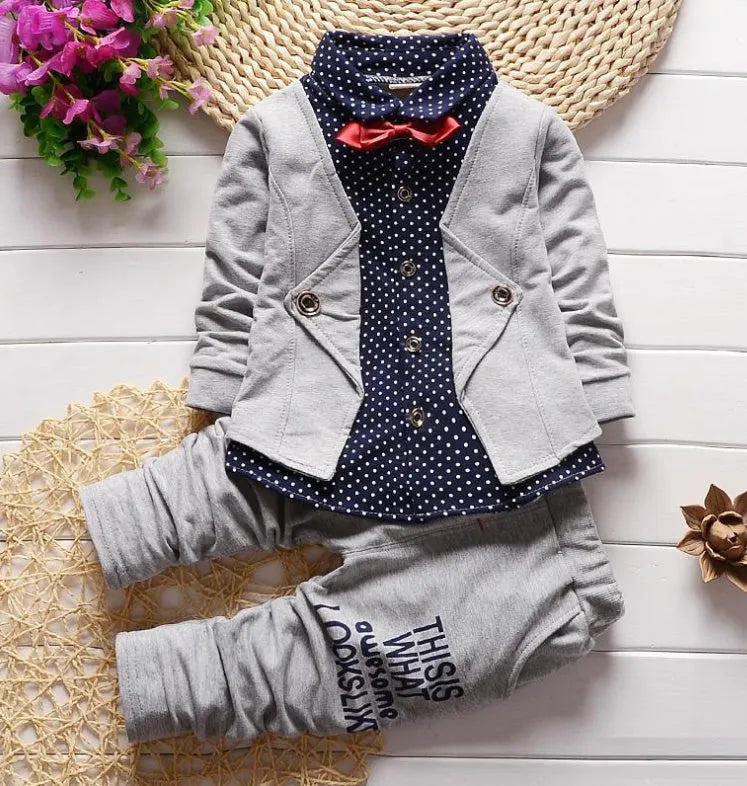 Kids blue tracksuit sport suit with matching top and bottom for casual children's wear