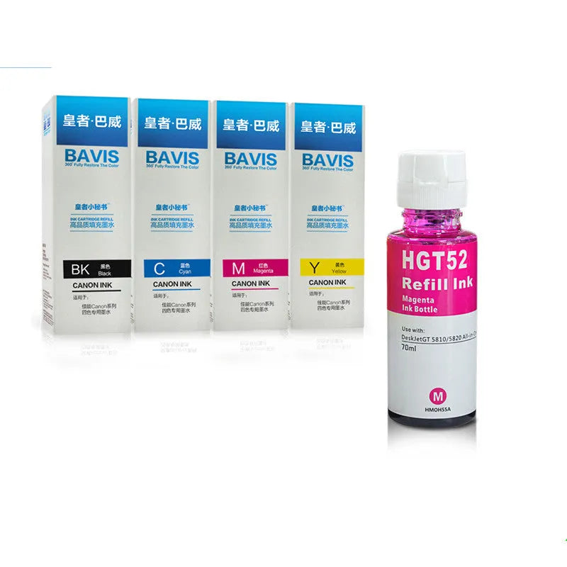 HP GT51 black and GT52 cyan magenta yellow ink bottles for Smart Tank printers