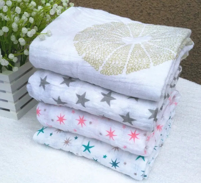 Cotton gauze baby blanket 120cm x 120cm combed cotton 21x32 large grid muslin quilt