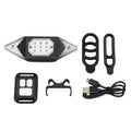 USB rechargeable bicycle turn signal LED light black with remote control for night safety