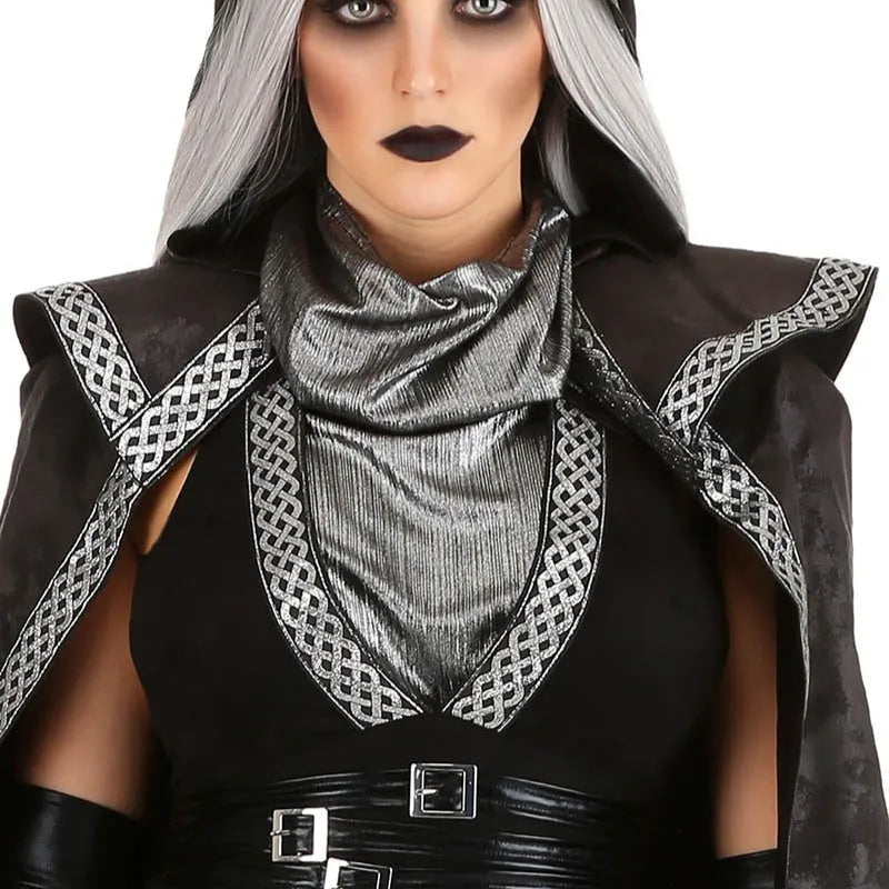Sleeping Spell women's role-playing costume set with spandex gloves, cloak, and skirt in three sizes