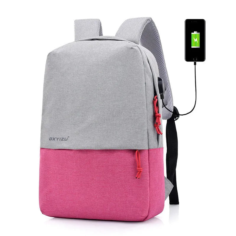 Polyester canvas backpack with waterproof coating, 15-inch laptop pocket, and double strap design in black colour