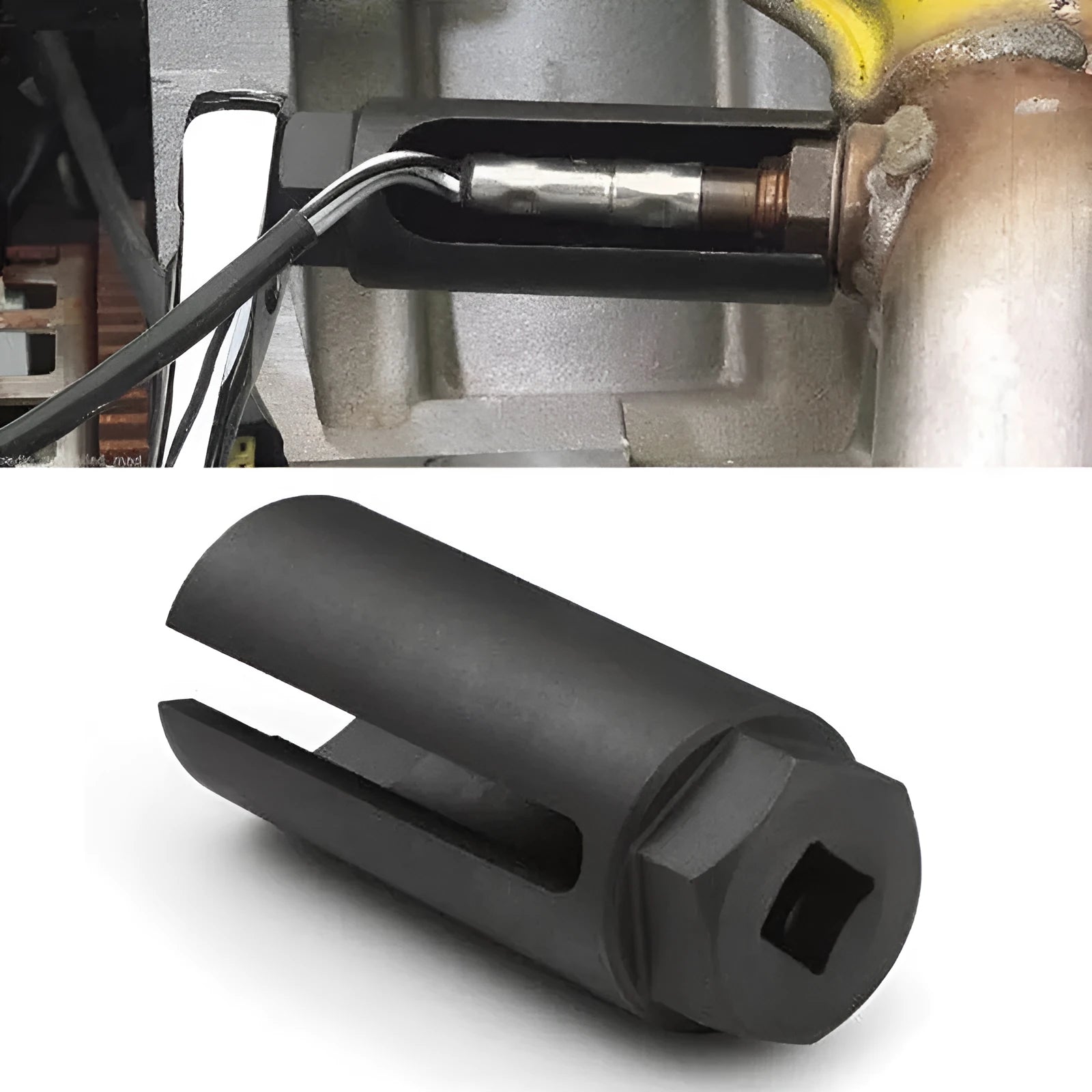 Black chromium vanadium steel oxygen sensor sleeve for 22mm diameter sensors