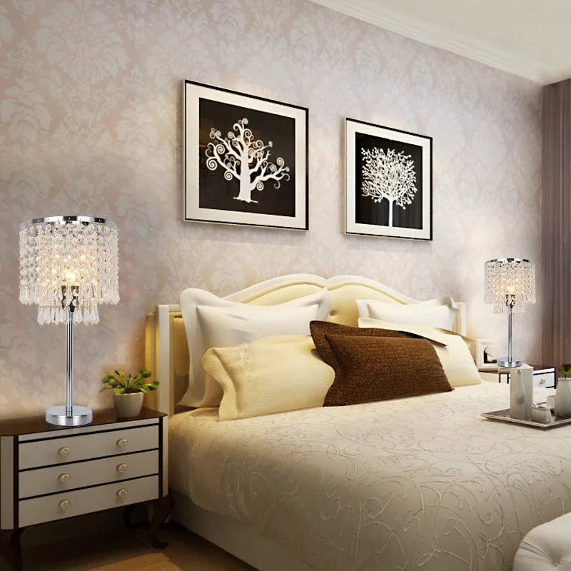Rechargeable crystal decorative table lamp 20x42cm modern simplicity style with crystal details