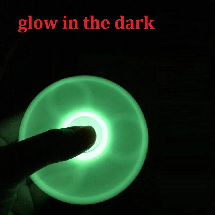 White glow in dark tri-spinner fidget toy made from ABS plastic with three prongs