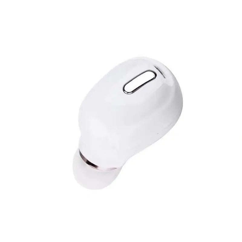 X9 mini single ear Bluetooth headset in black and white colour options showing compact earpiece design