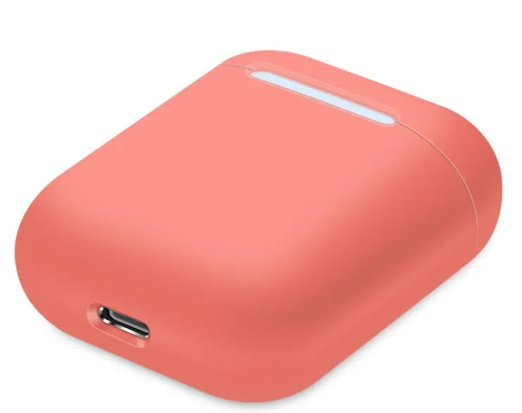 Silicone protective cover for Apple AirPods charging case in a split style design, shown in a selection of colours.