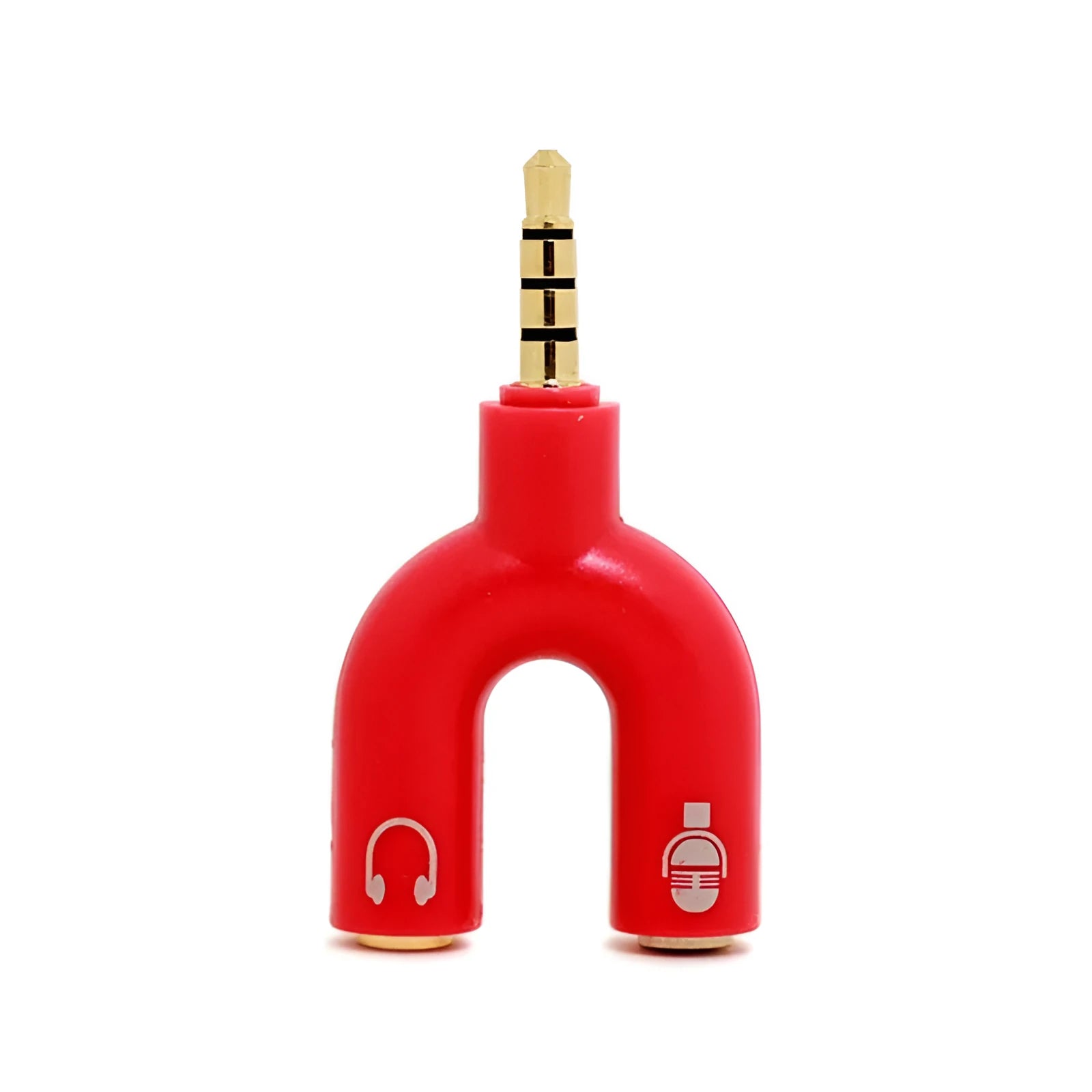 3.5mm audio splitter adapter in six colours with gold-plated connections
