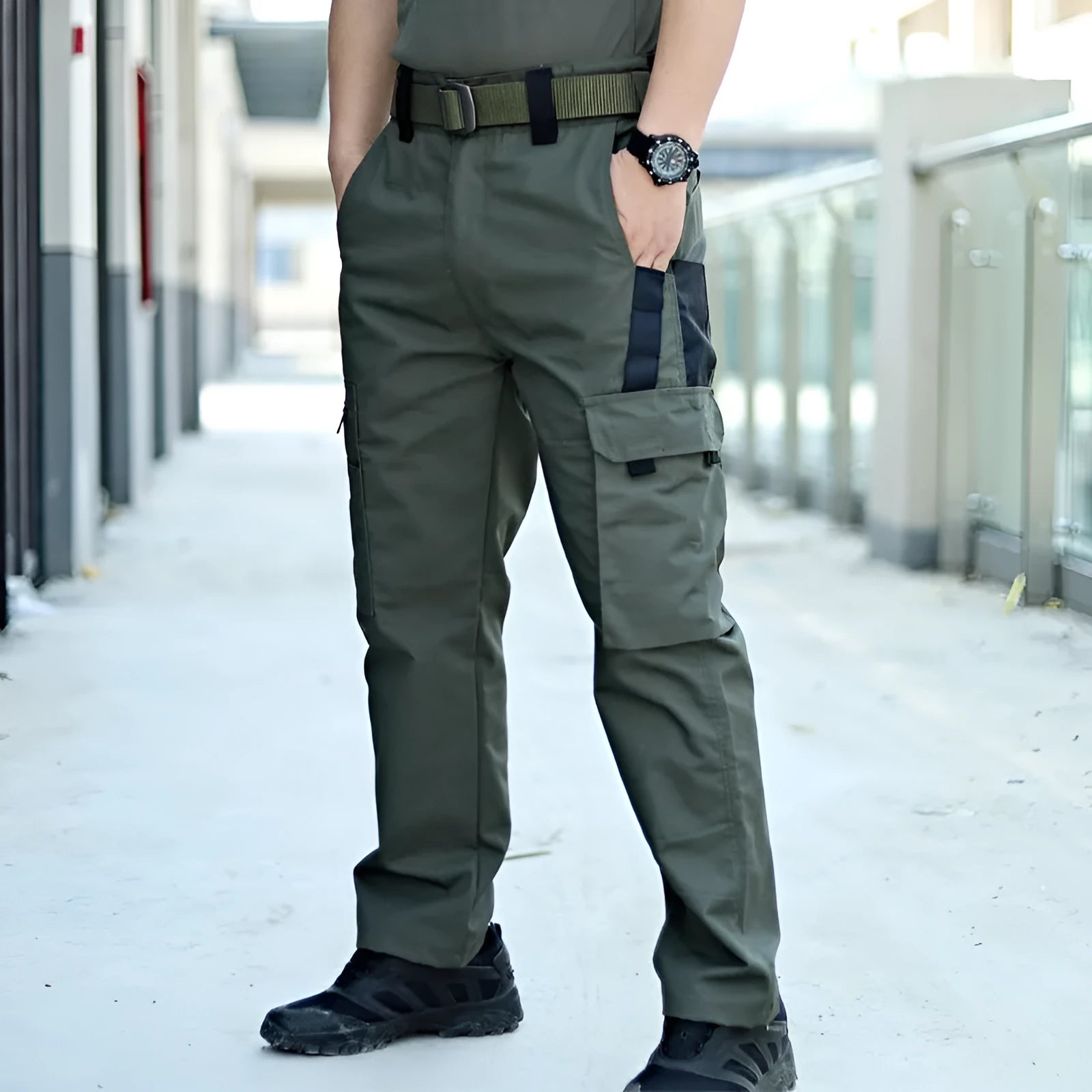 Beetle Tactical Trousers men's outdoor multifunctional cargo pants in khaki colour