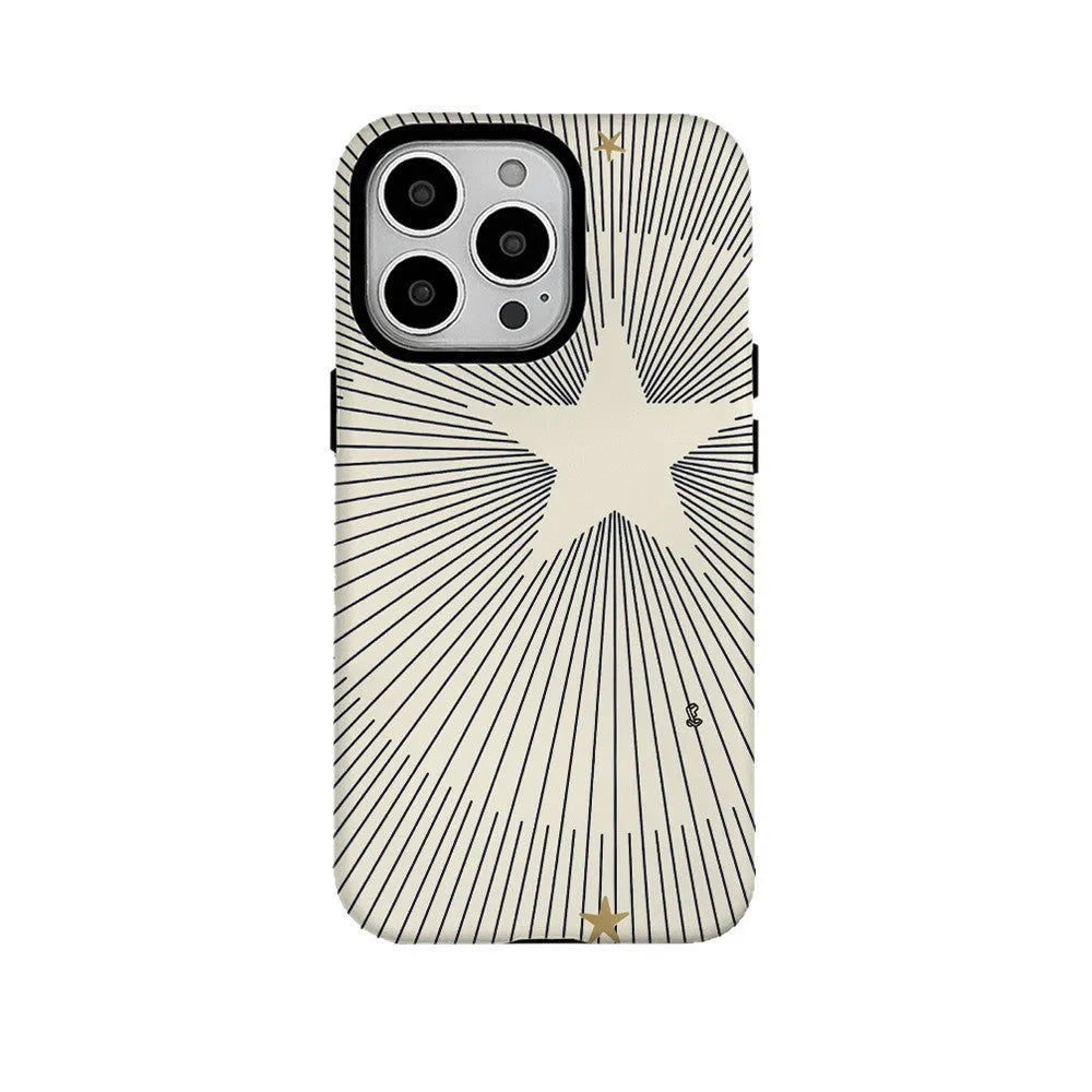 XINGX Design Film Protective iPhone case in frosted and glossy finishes, showing front and back views.