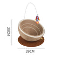 Large integrated cat scratching basin nest with sisal rope posts and flannel lining in starlight sisal colour.