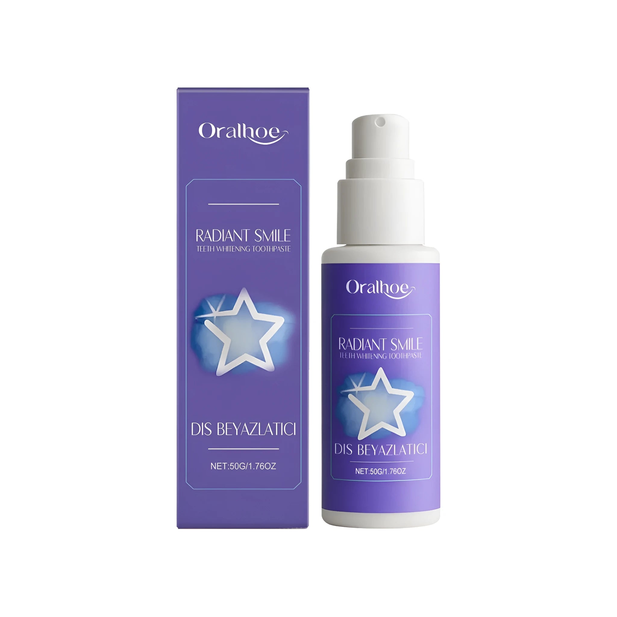 50g tube of hydroxyapatite teeth whitening toothpaste with papain enzyme and mint extract
