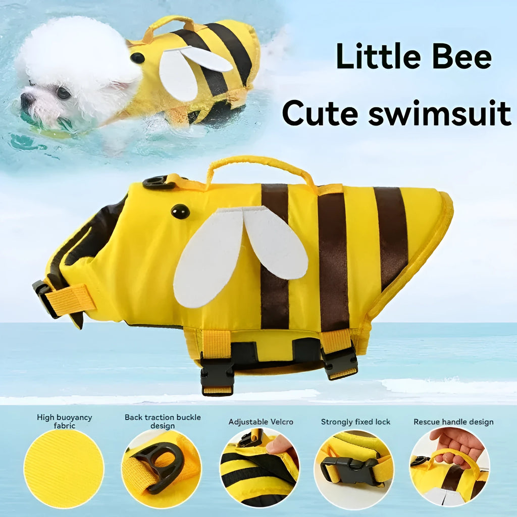 Reflective dog life vest swimming safety jacket with adjustable buckles in bright colours