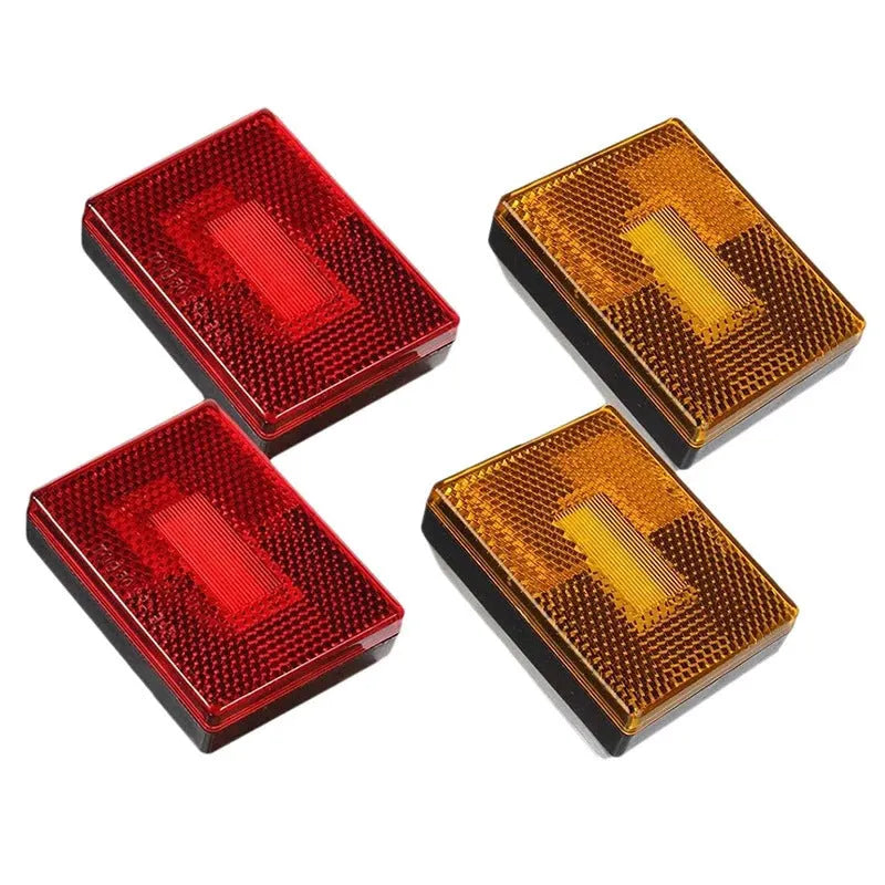 LED trailer side clearance light with red/yellow PC cover and 19cm wiring