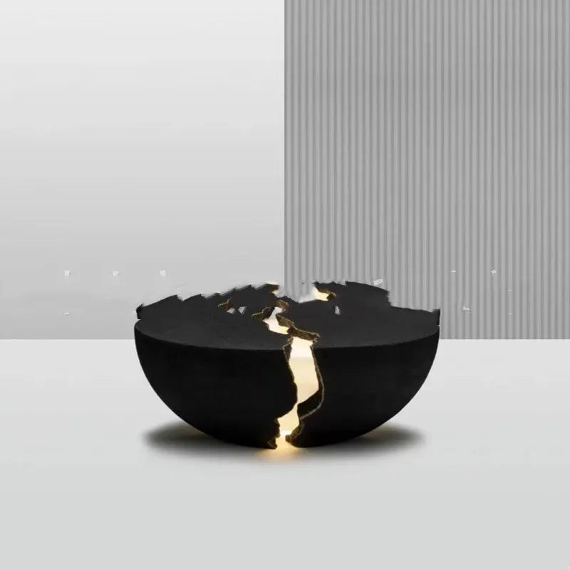 Designer minimalist LED table lamp with resin natural sand finish and 4000K light, 130x70mm