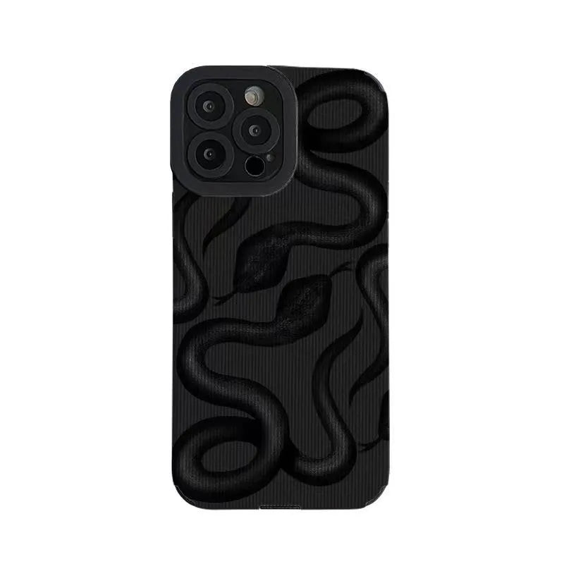Dark cartoon imitation leather phone case for iPhone with black and zebra stripe colour options